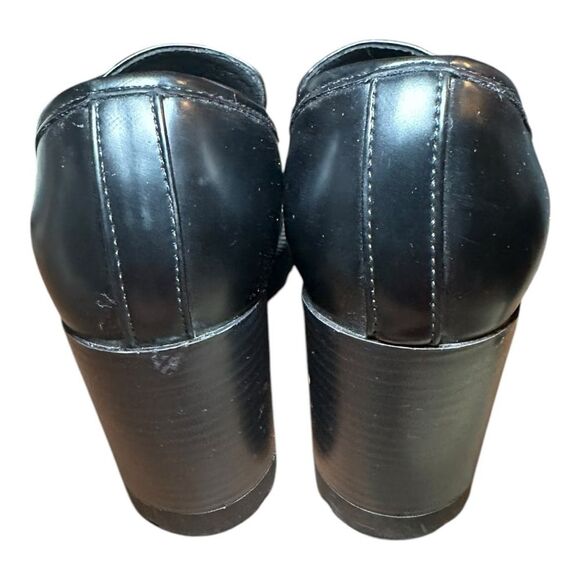 Madden Girl size 7 platform blocked heeled black penny loafer. 3.75 heel. Vegan - Picture 6 of 8